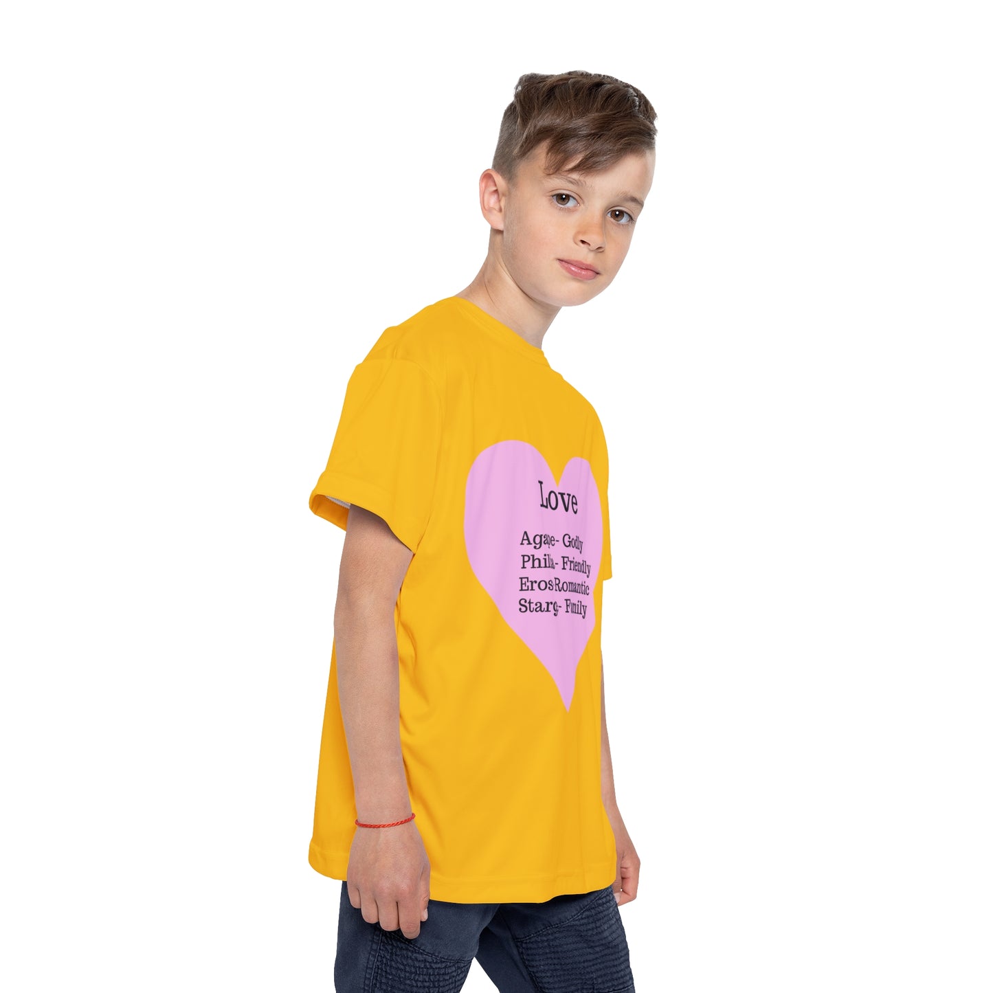 Types of Love Heart Kids Performance Jersey (Yellow)