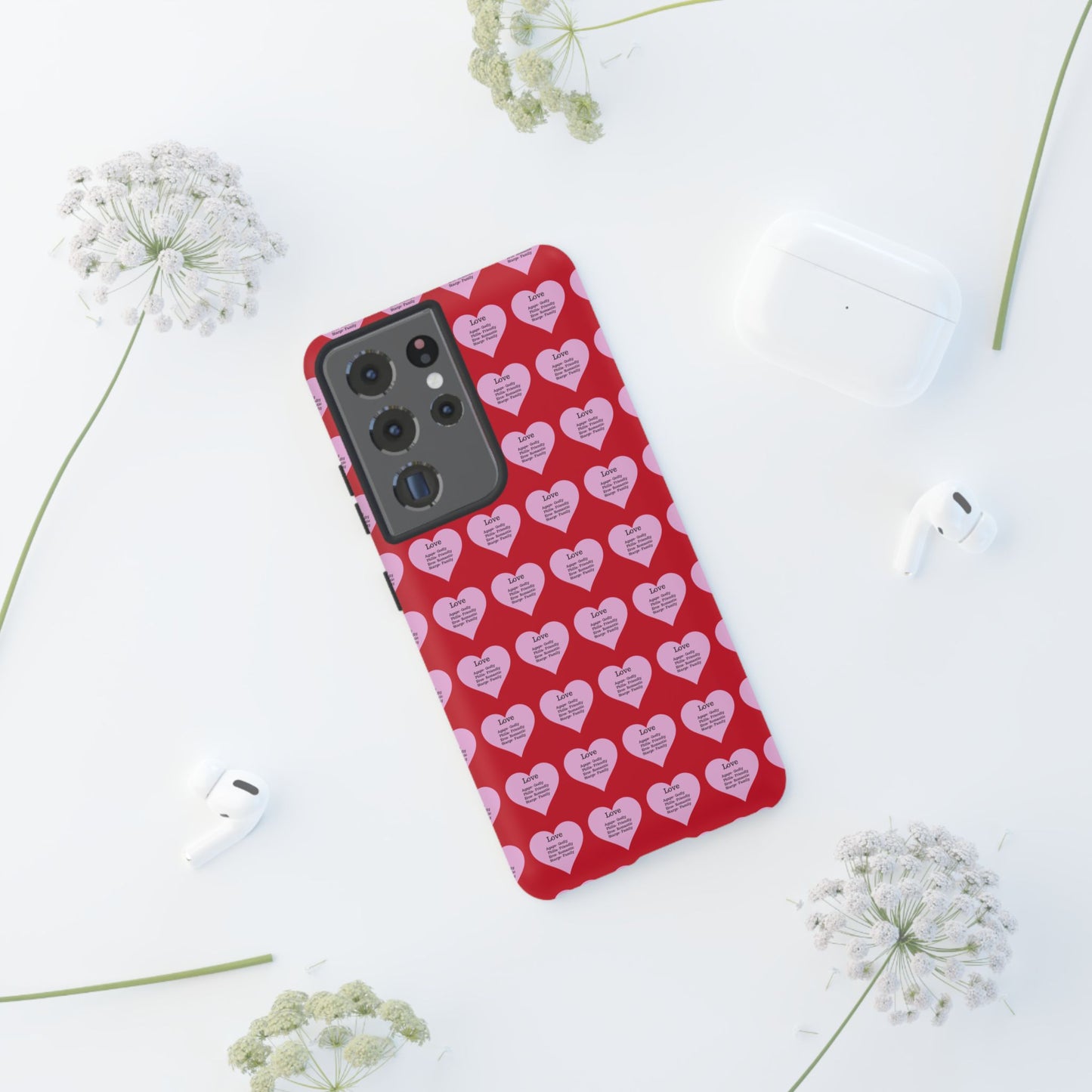 Hearts-A-Flutter Phone Case (Samsung)(Dark red)