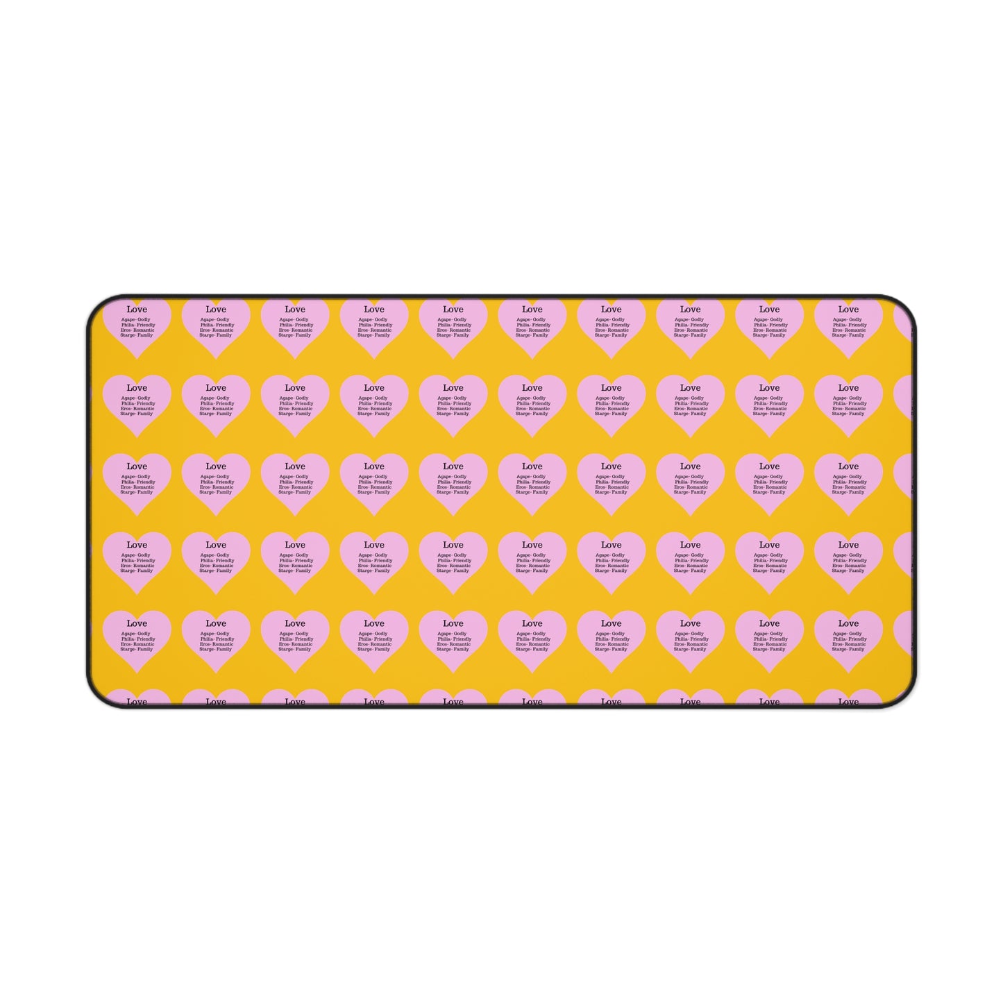 Love Hearts Desk Mat (Yellow)