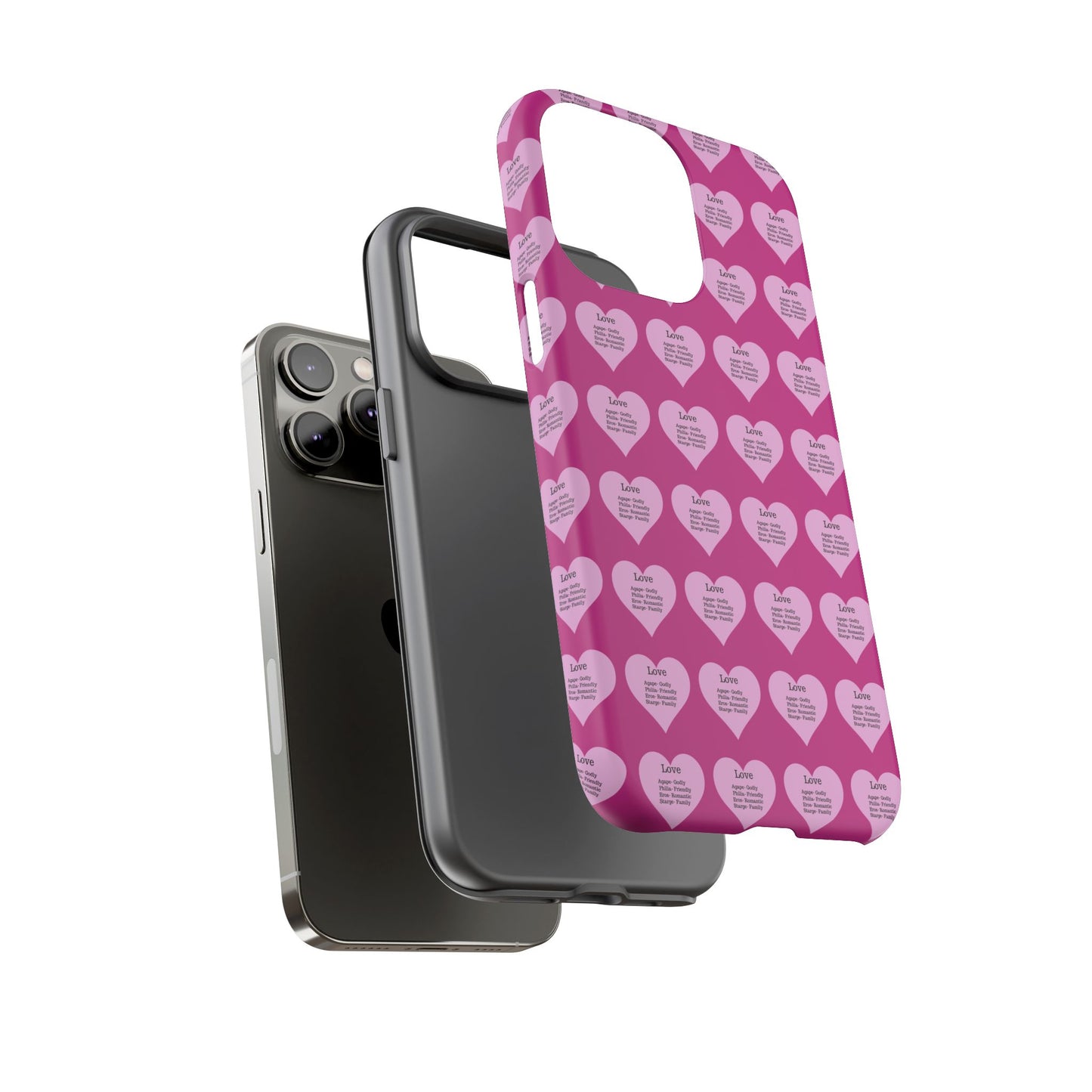Hearts-A-Flutter Phone Case (iPhone, Google Pixel)(Pink)