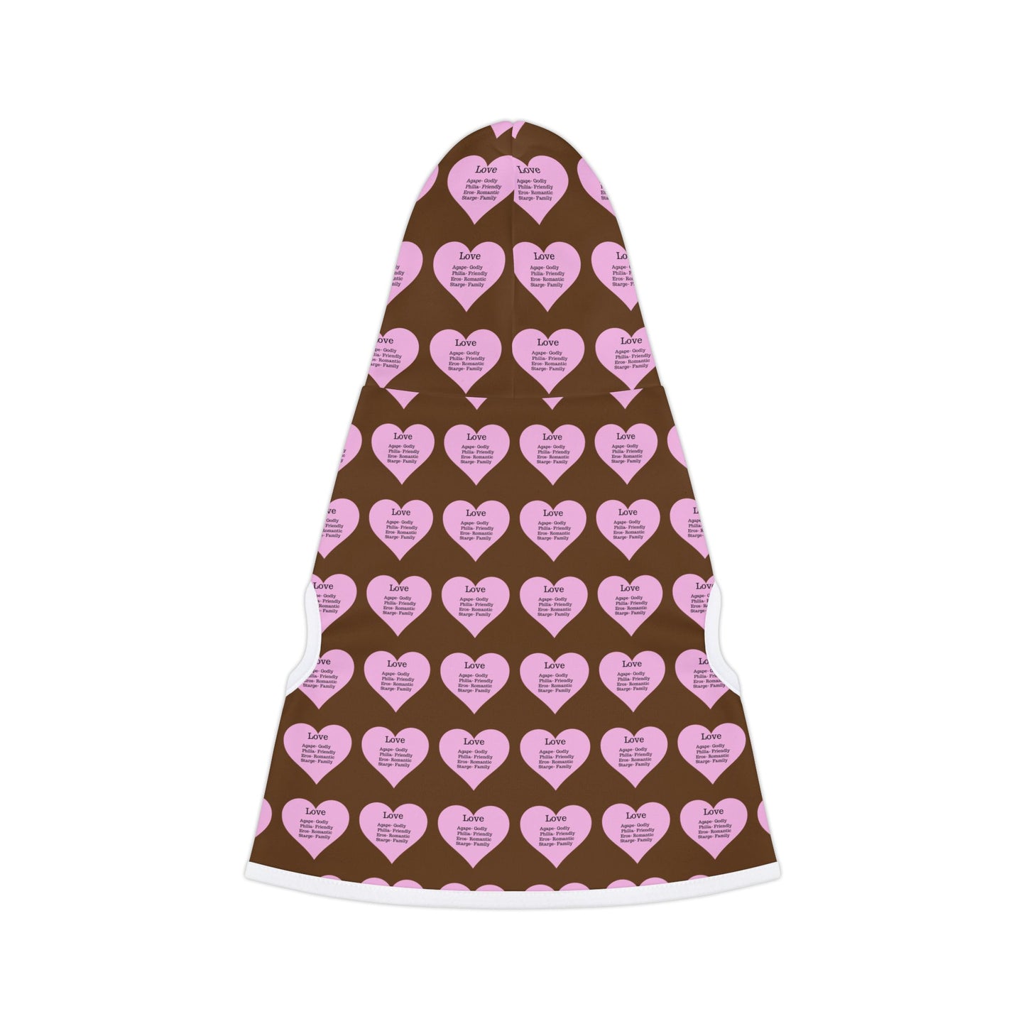 Charming Heart Pet Hoodie Pattern (Brown)