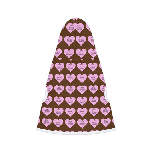 Charming Heart Pet Hoodie Pattern (Brown)
