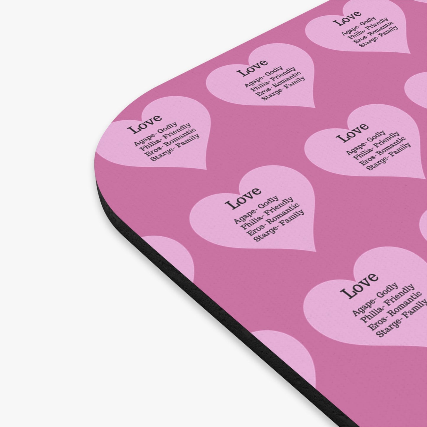 The Four Loves Mouse Pad Pattern Look (Light pink)