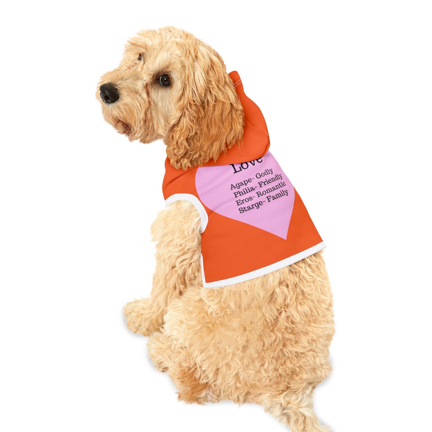 Charming Heart Pet Hoodie (Orange)