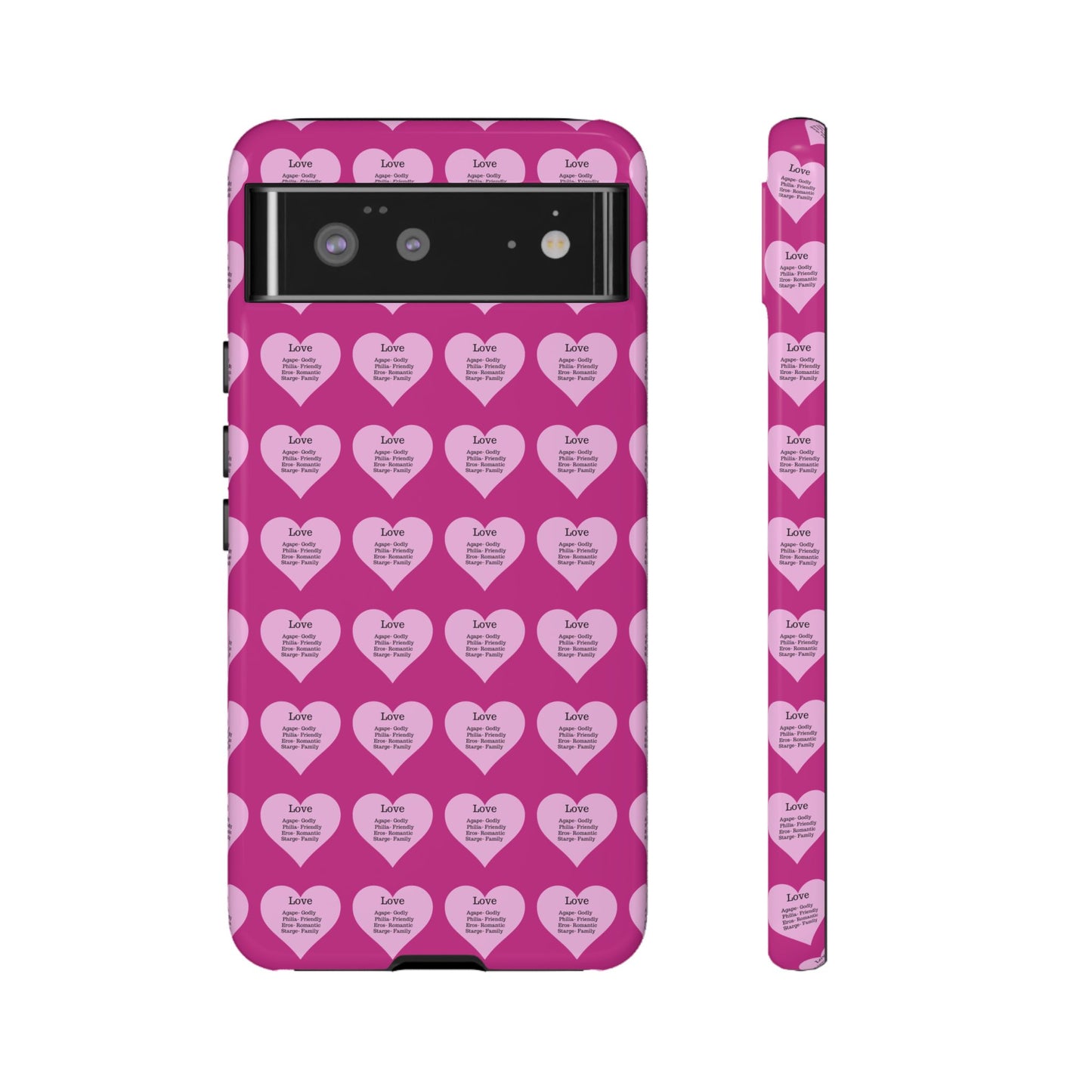 Hearts-A-Flutter Phone Case (iPhone, Google Pixel)(Pink)