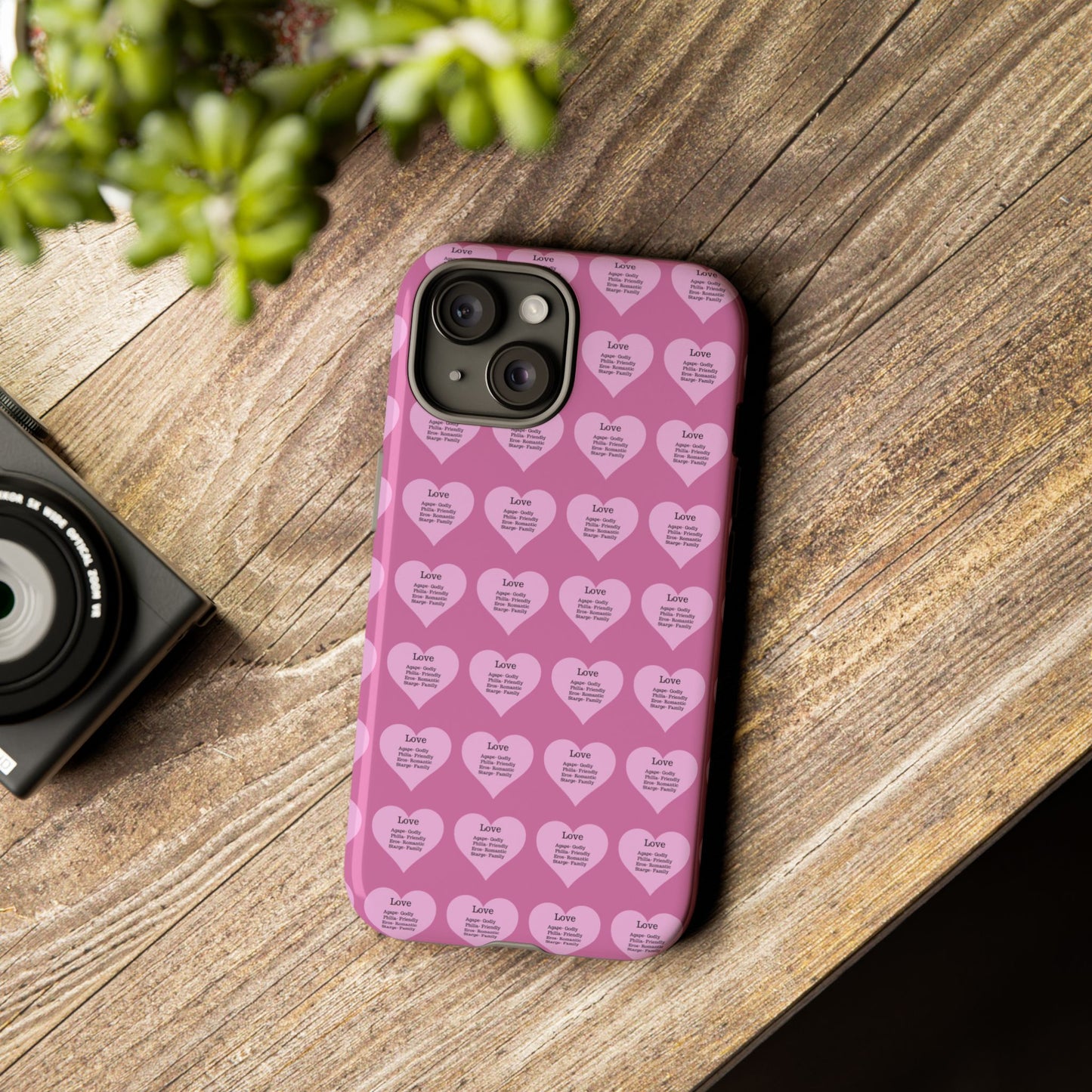 Hearts-A-Flutter Phone Case (iPhone, Google Pixel)(Light pink)