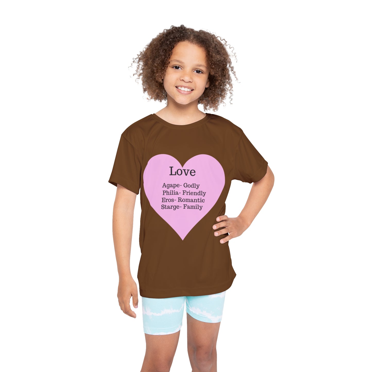 Types of Love Heart Kids Performance Jersey (Brown)