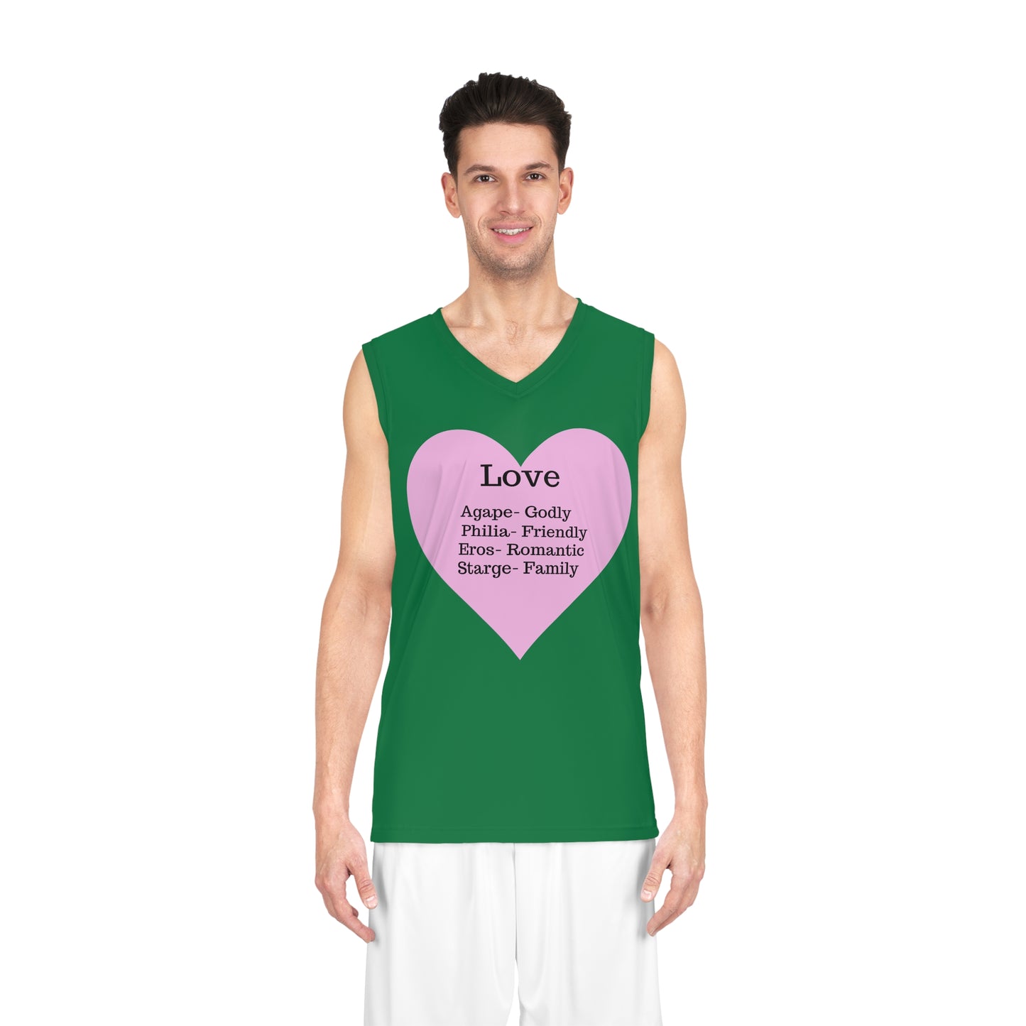 Love Heart Basketball Jersey (Dark Green)