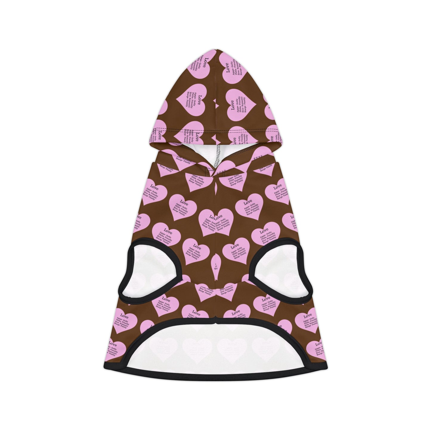 Charming Heart Pet Hoodie Pattern (Brown)