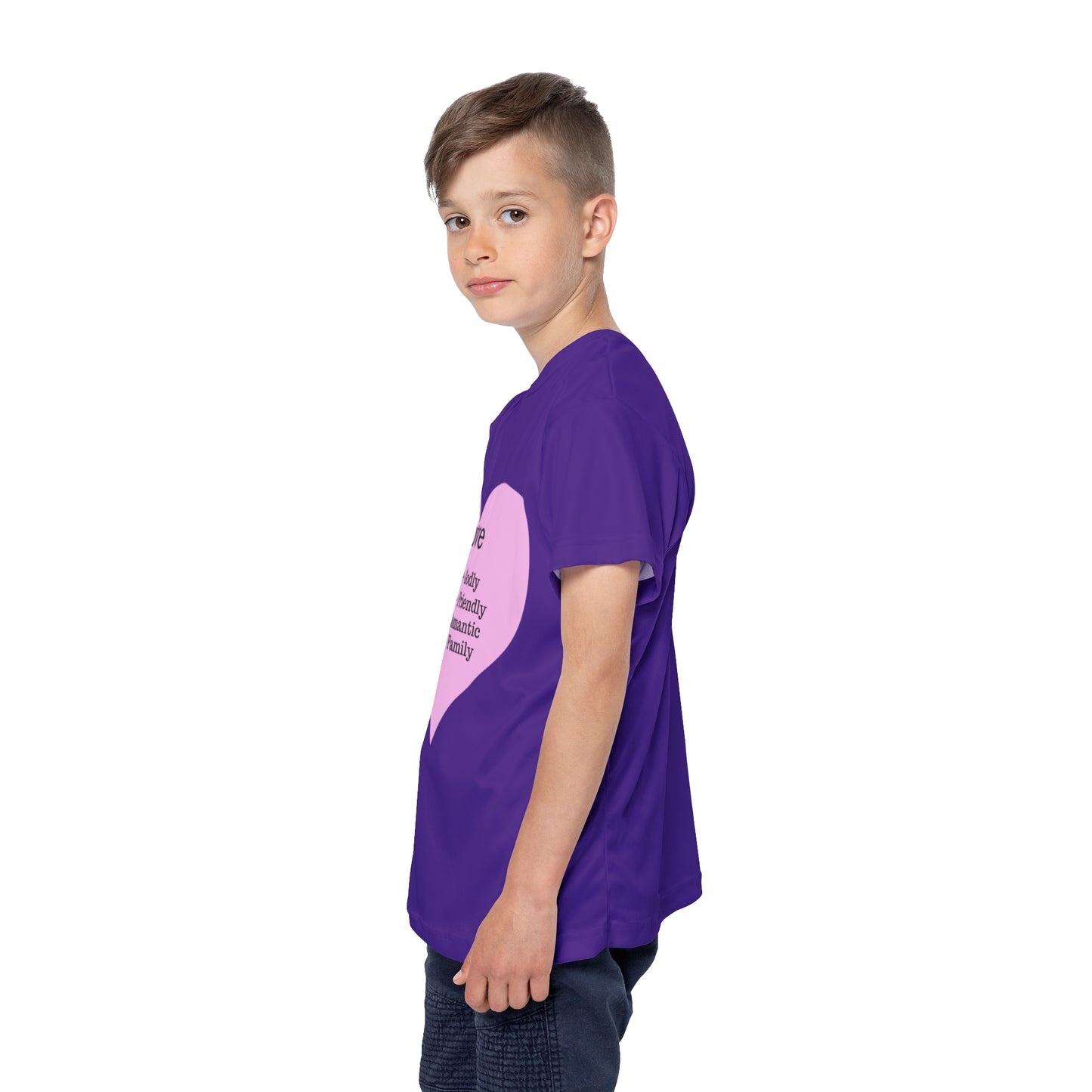 Types of Love Heart Kids Performance Jersey (Purple)