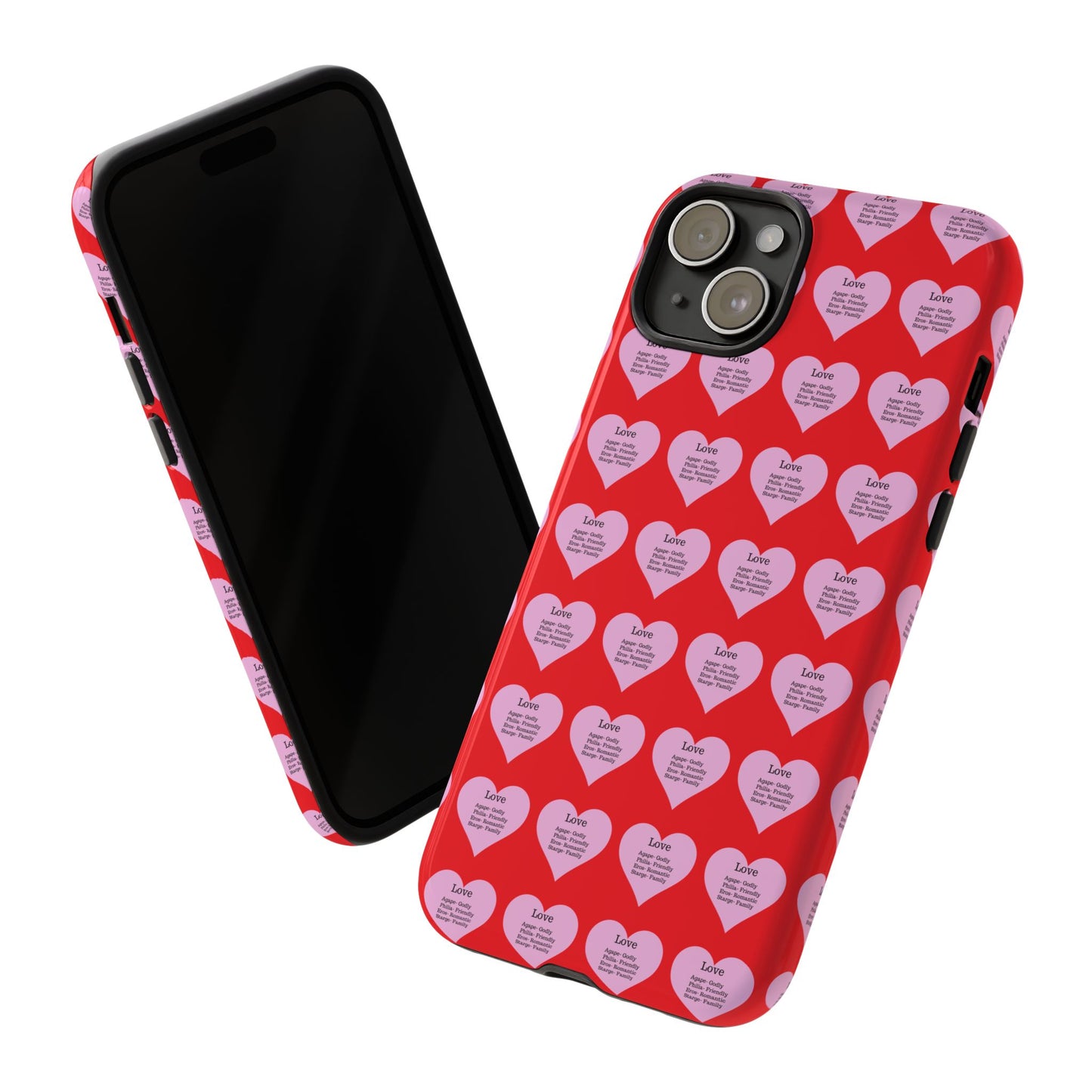 Hearts-A-Flutter Phone Case (iPhone, Google Pixel)(Red)