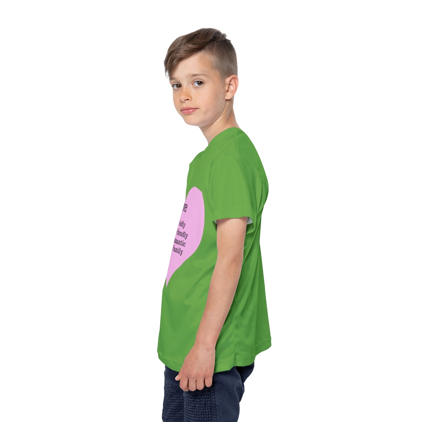 Types of Love Heart Kids Performance Jersey (Green)