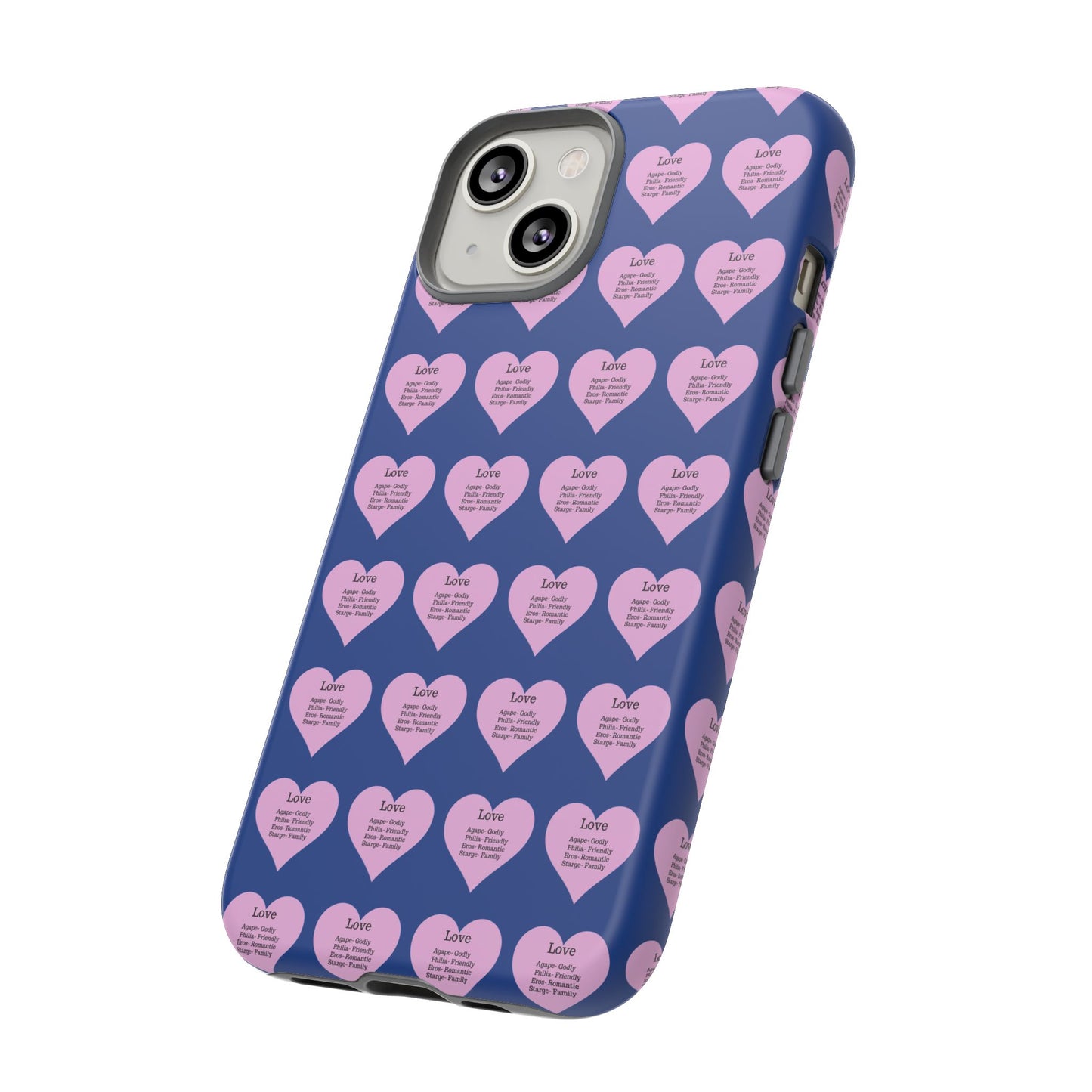 Hearts-A-Flutter Phone Case (iPhone, Google Pixel)(Dark blue)