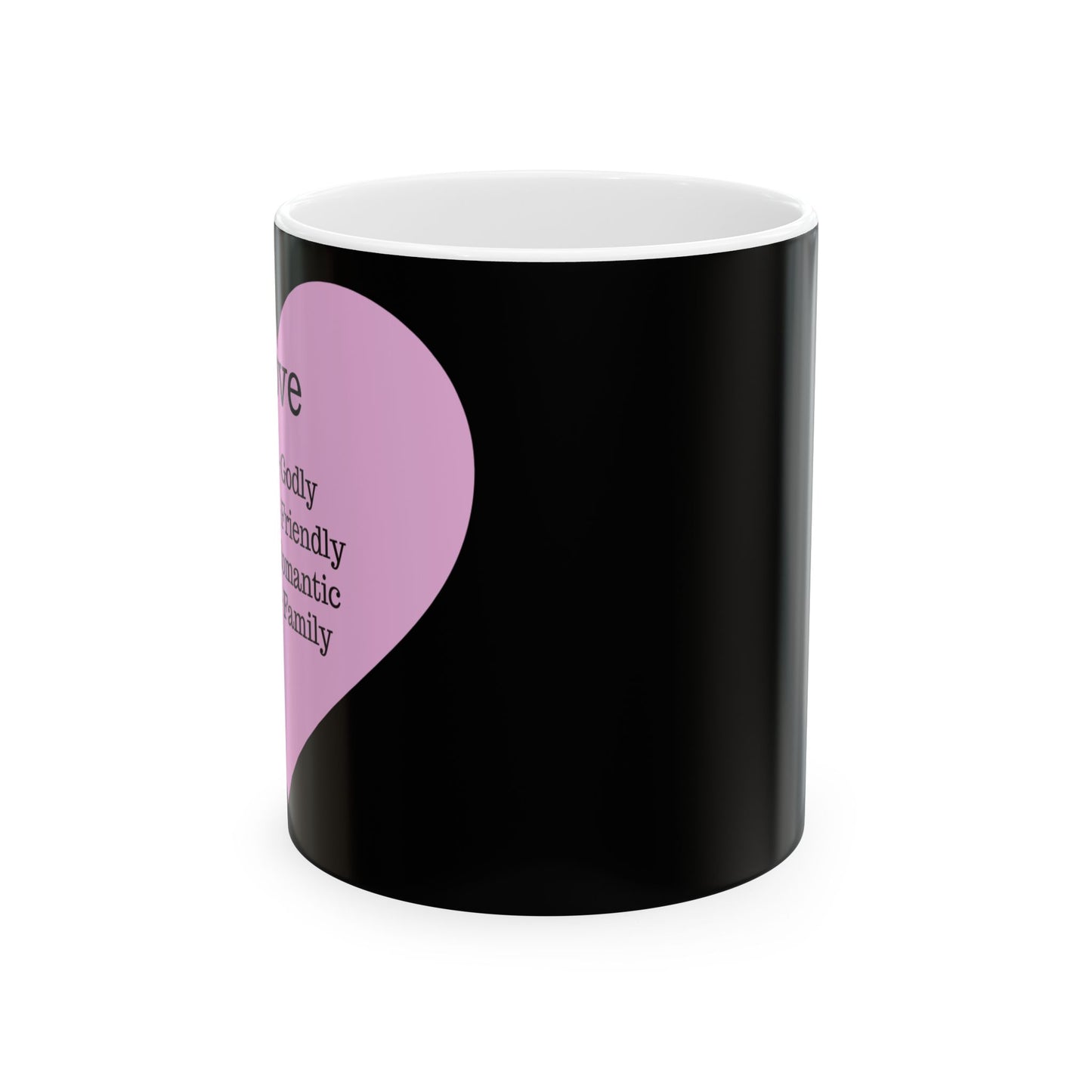Charming Heart Ceramic Coffee Mug (Black)