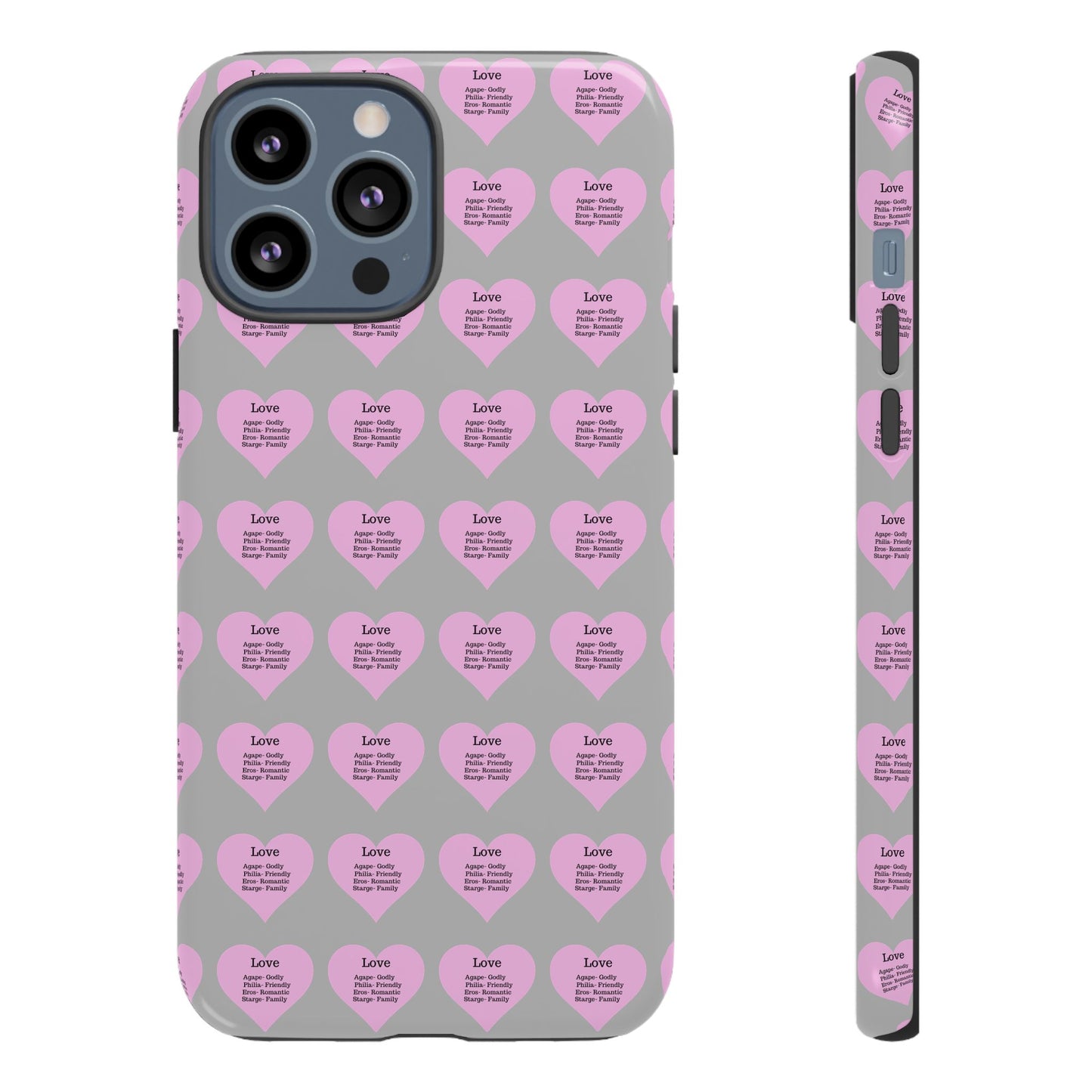 Hearts-A-Flutter Phone Case (iPhone, Google Pixel)(Light grey)