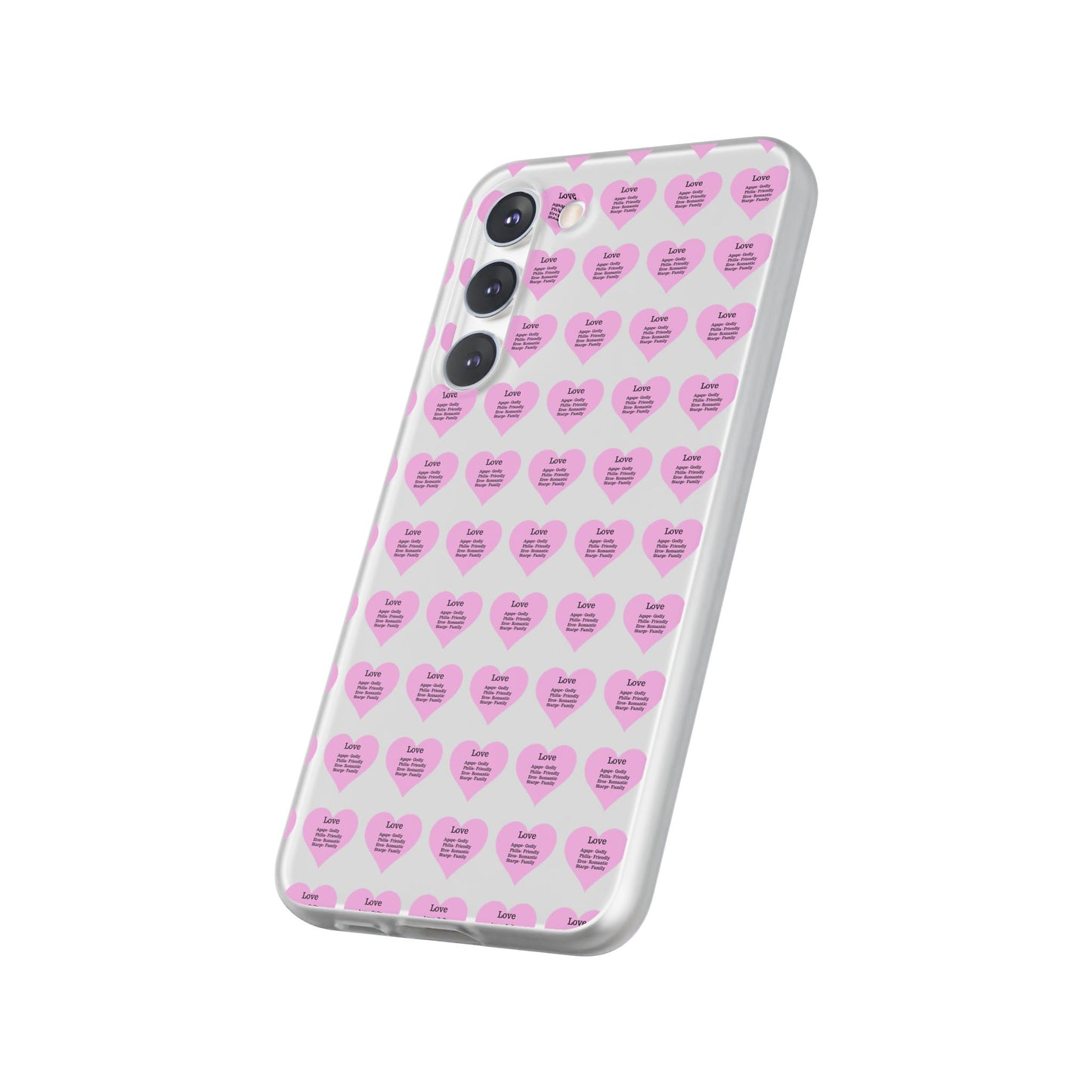 Pink Hearts Transparent Phone Case