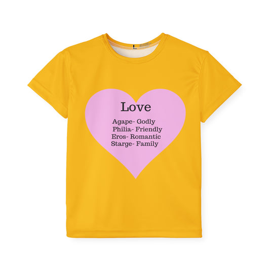 Types of Love Heart Kids Performance Jersey (Yellow)