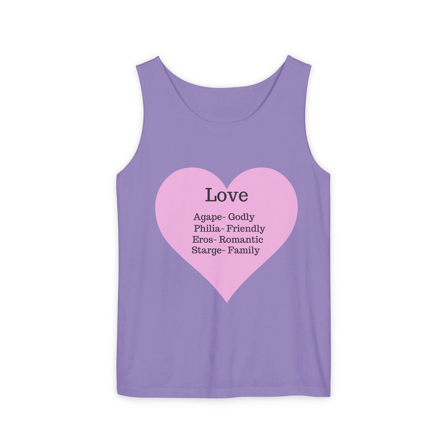 Unisex "Love" Definitions Garment-Dyed Tank Top