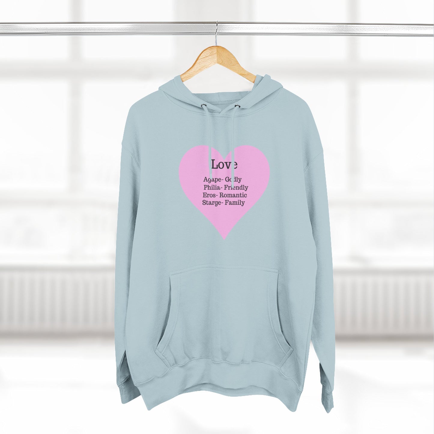 Cozy Heartfelt Love Fleece Hoodie | Soft Three-Panel Everyday Comfort