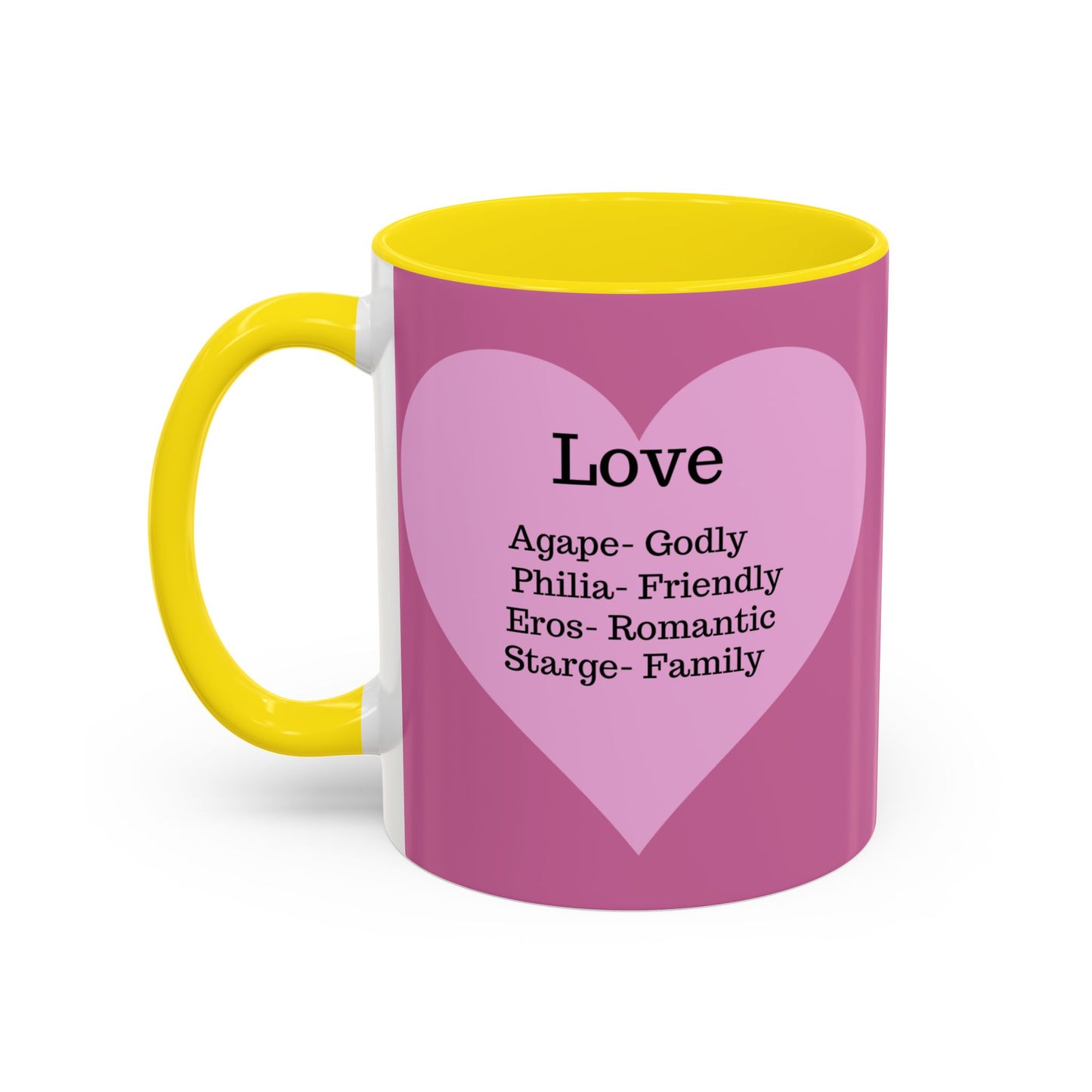 Charming Heart Accent Coffee Mug (Light pink)