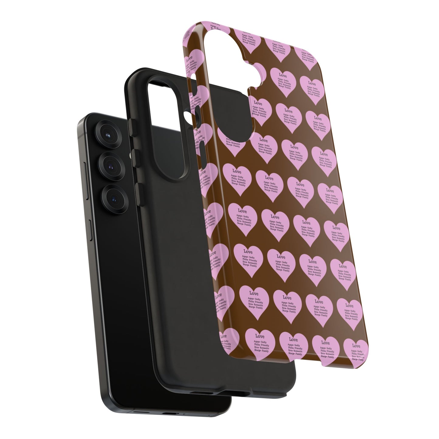 Hearts-A-Flutter Phone Case (Samsung)(Brown)