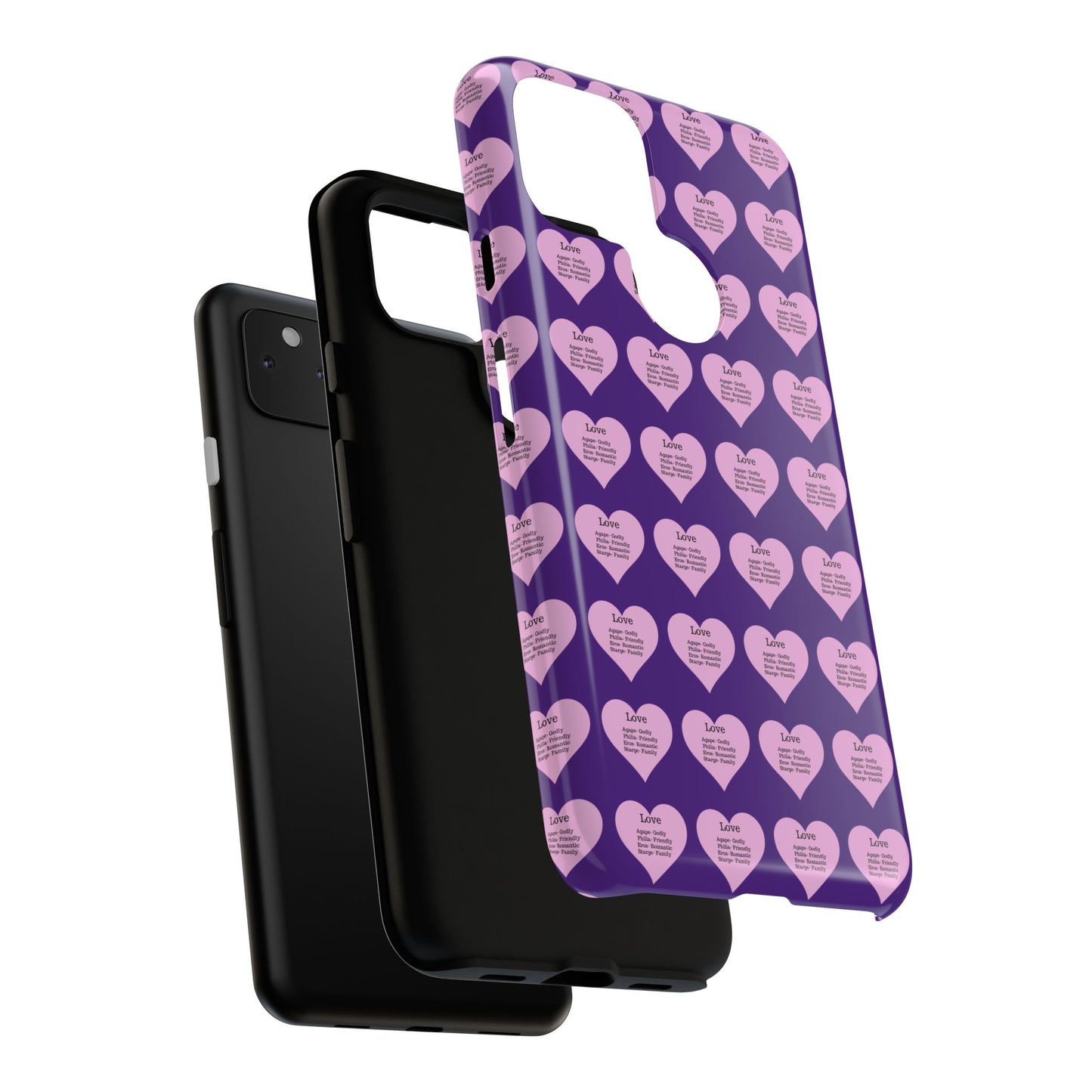 Hearts-A-Flutter Phone Case (iPhone, Google Pixel)(Purple)