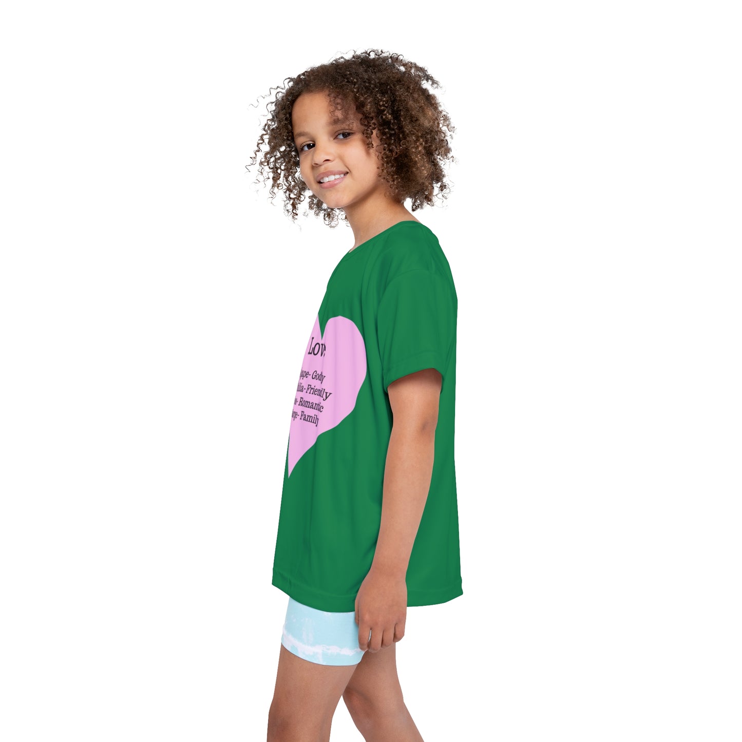Types of Love Heart Kids Performance Jersey (Dark Green)