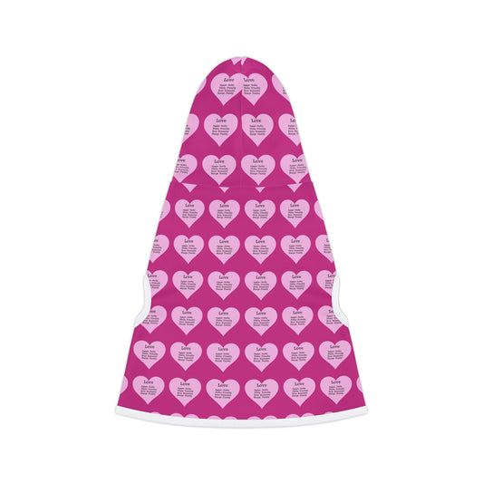 Charming Heart Pet Hoodie Pattern (Pink)