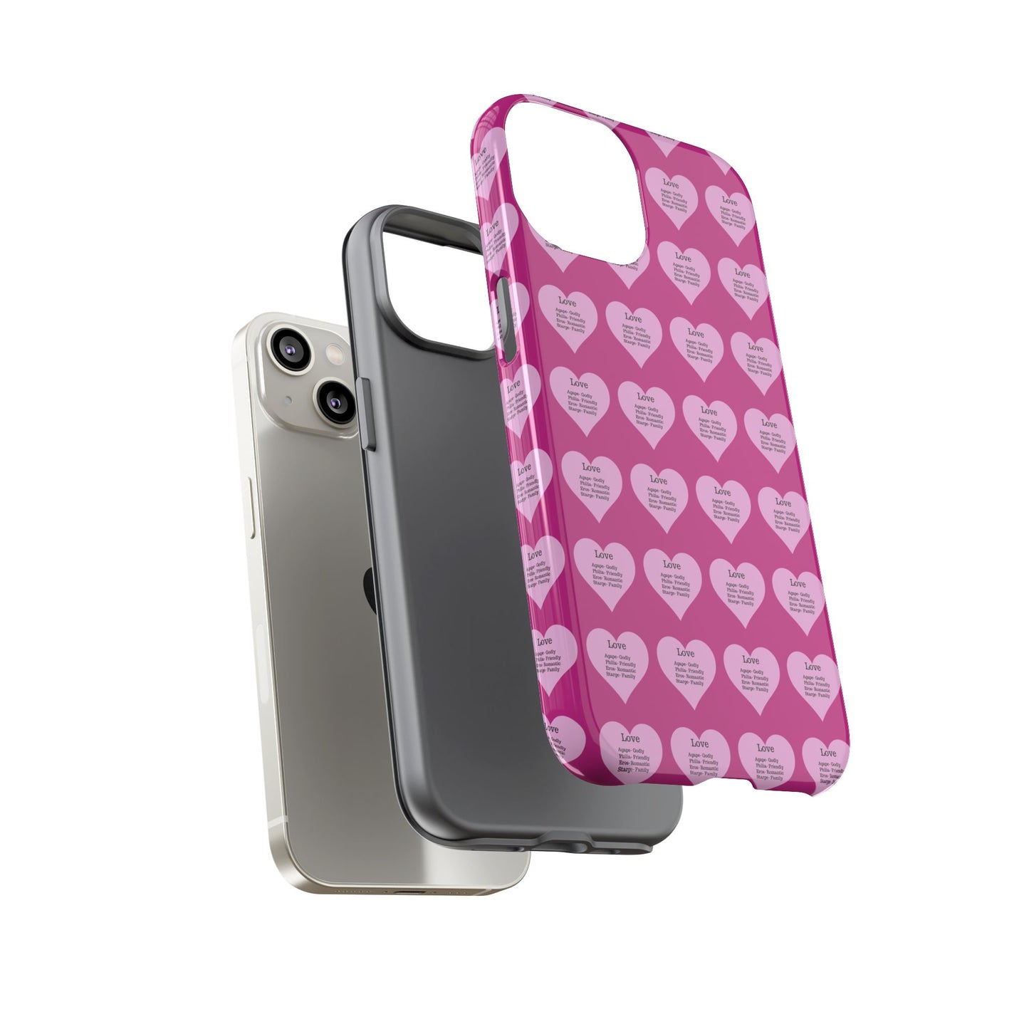 Hearts-A-Flutter Phone Case (iPhone, Google Pixel)(Pink)