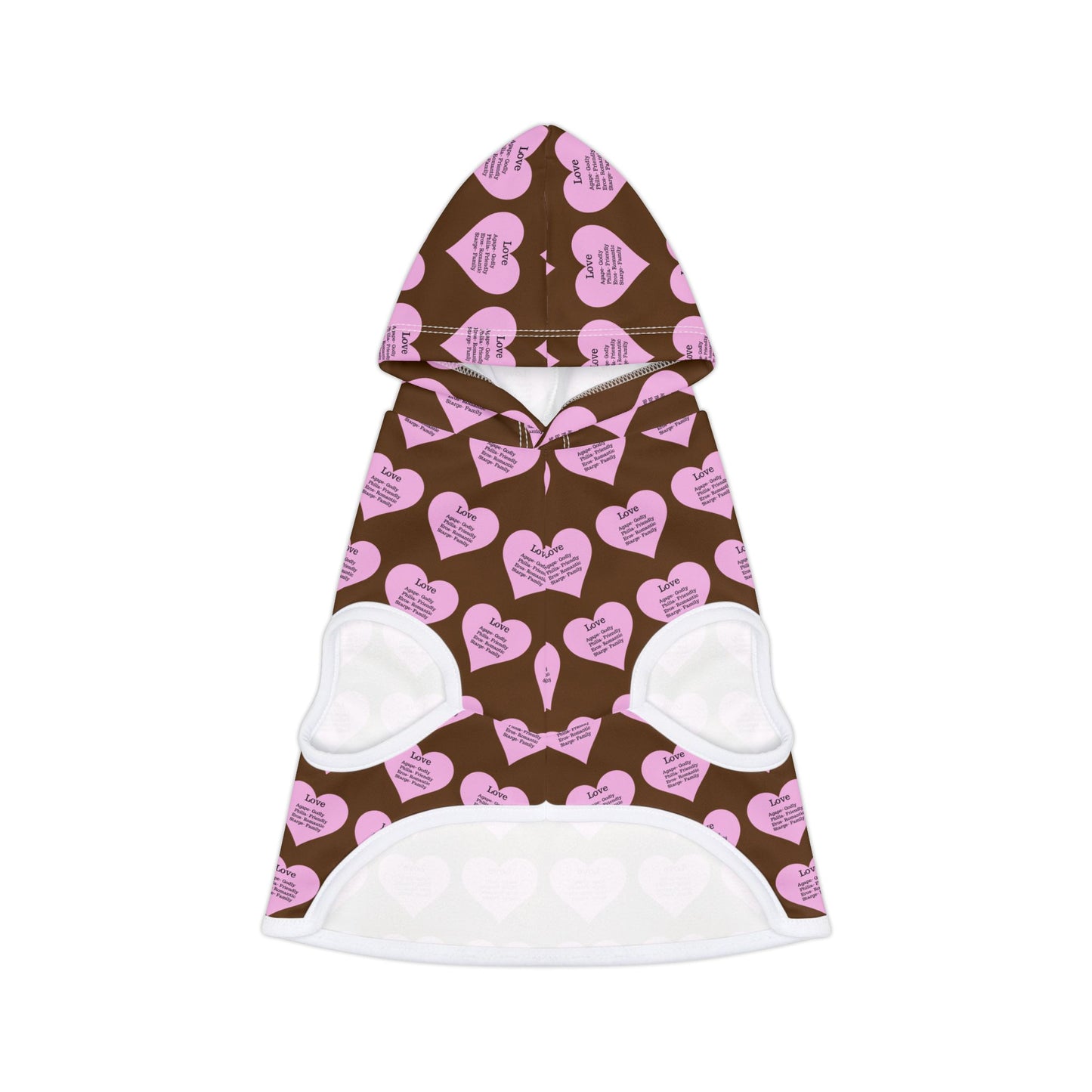 Charming Heart Pet Hoodie Pattern (Brown)