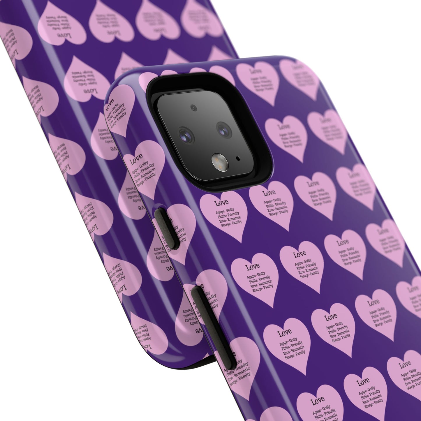 Hearts-A-Flutter Phone Case (iPhone, Google Pixel)(Purple)