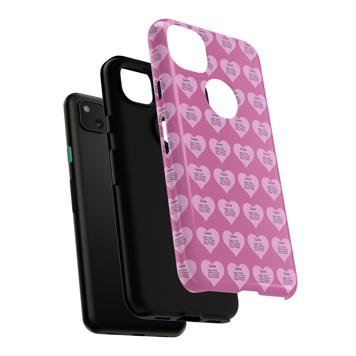 Hearts-A-Flutter Phone Case (iPhone, Google Pixel)(Light pink)