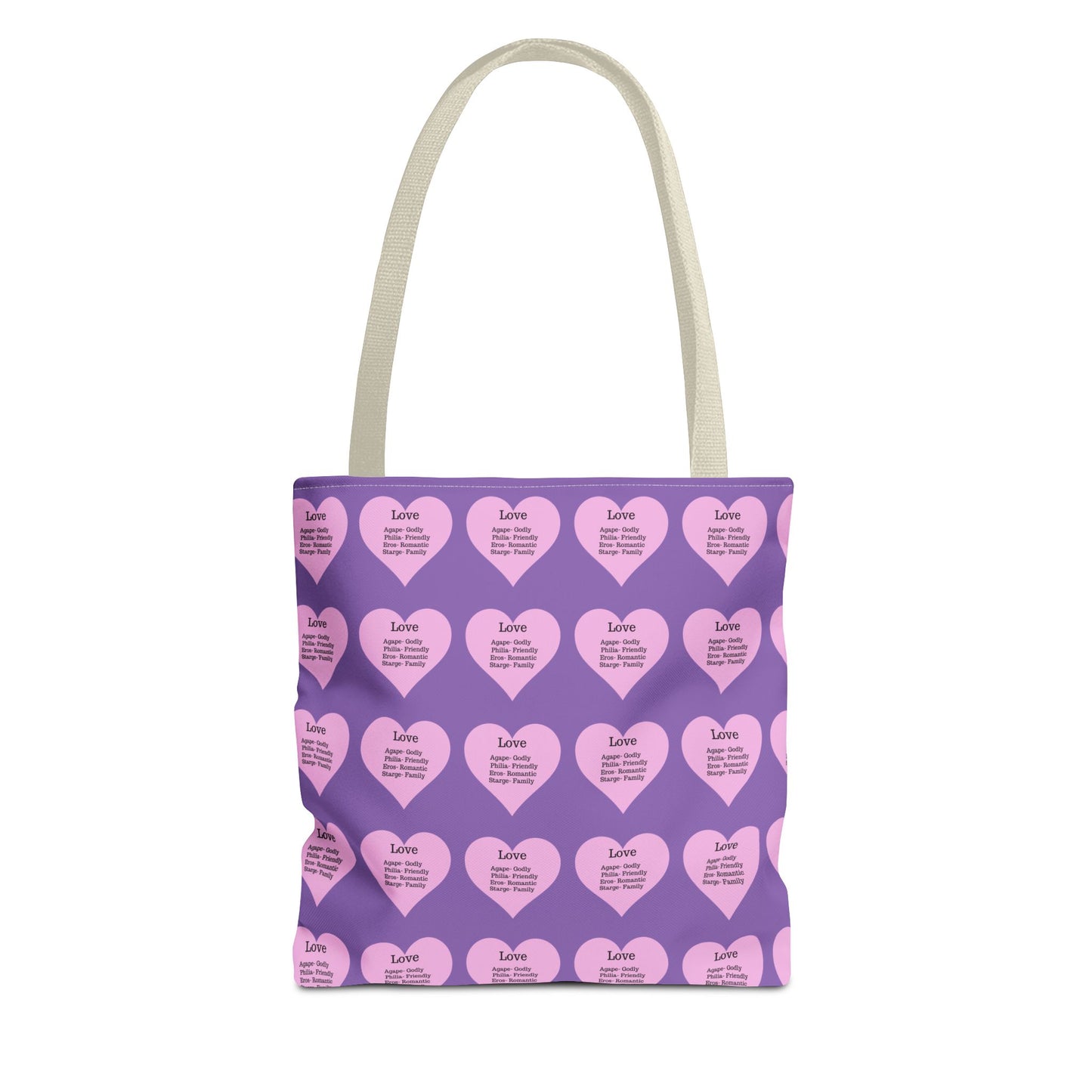 Pink Hearts Tote Bag (Light purple)