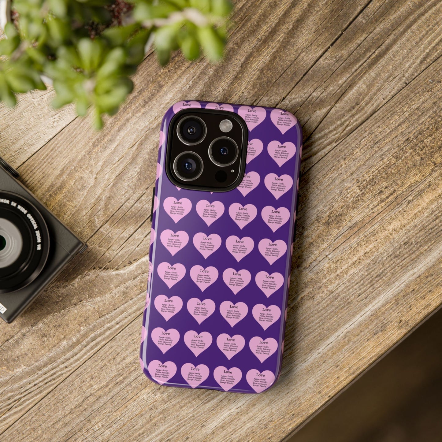 Hearts-A-Flutter Phone Case (iPhone, Google Pixel)(Purple)
