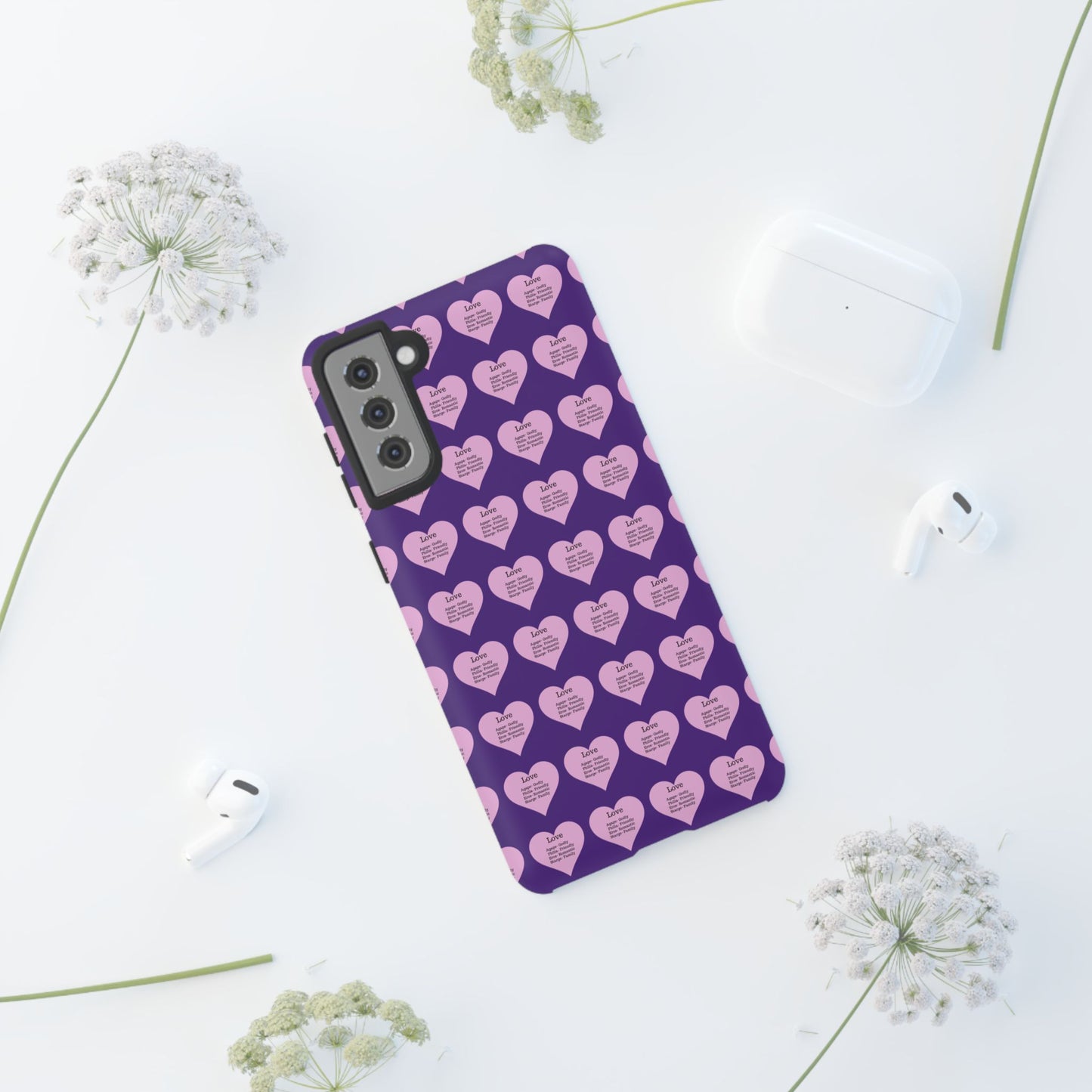 Hearts-A-Flutter Phone Case (Samsung)(Purple)