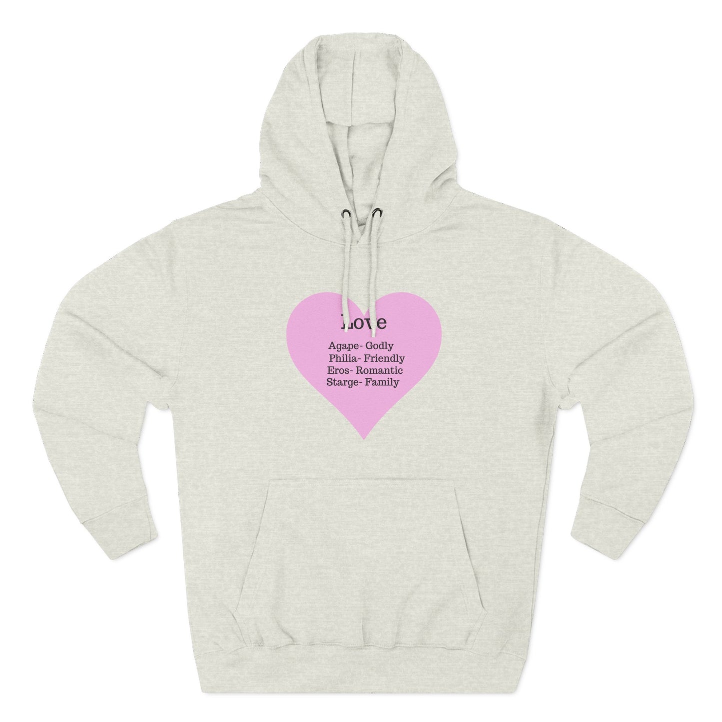 Cozy Heartfelt Love Fleece Hoodie | Soft Three-Panel Everyday Comfort
