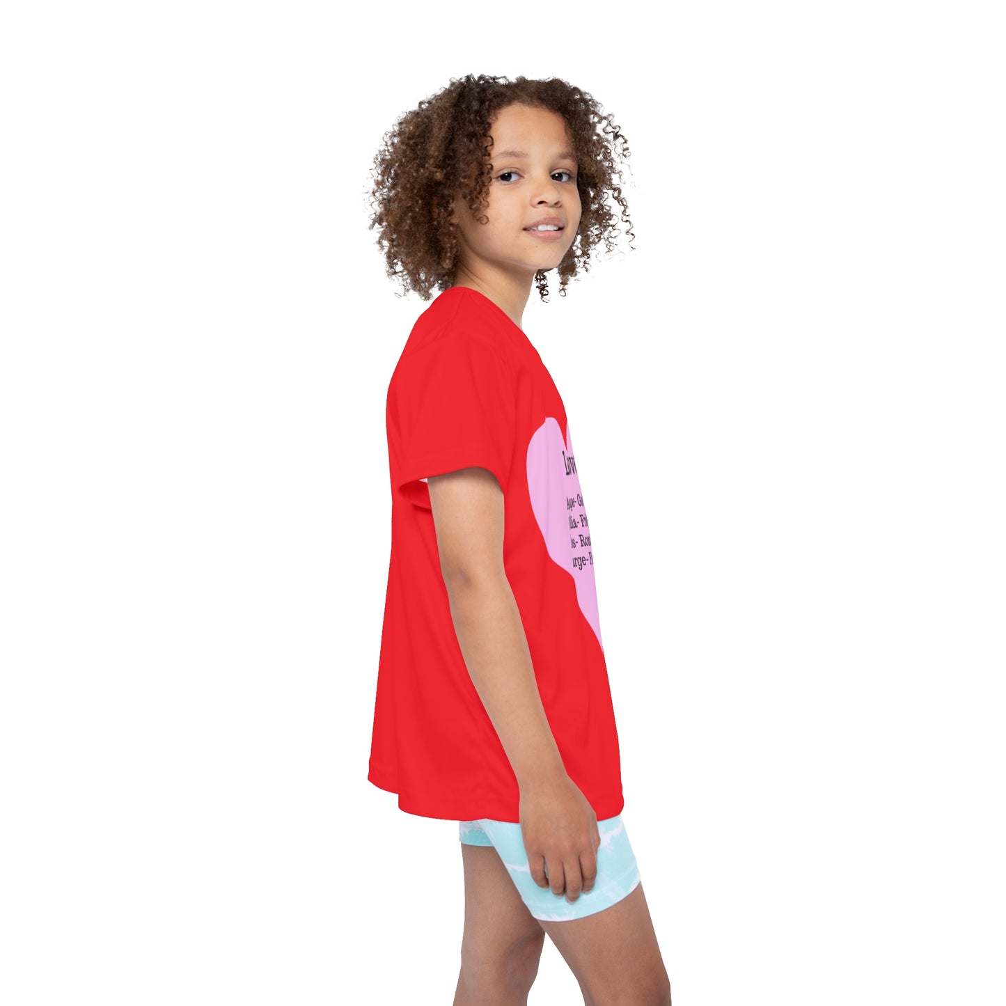 Types of Love Heart Kids Performance Jersey (Red)