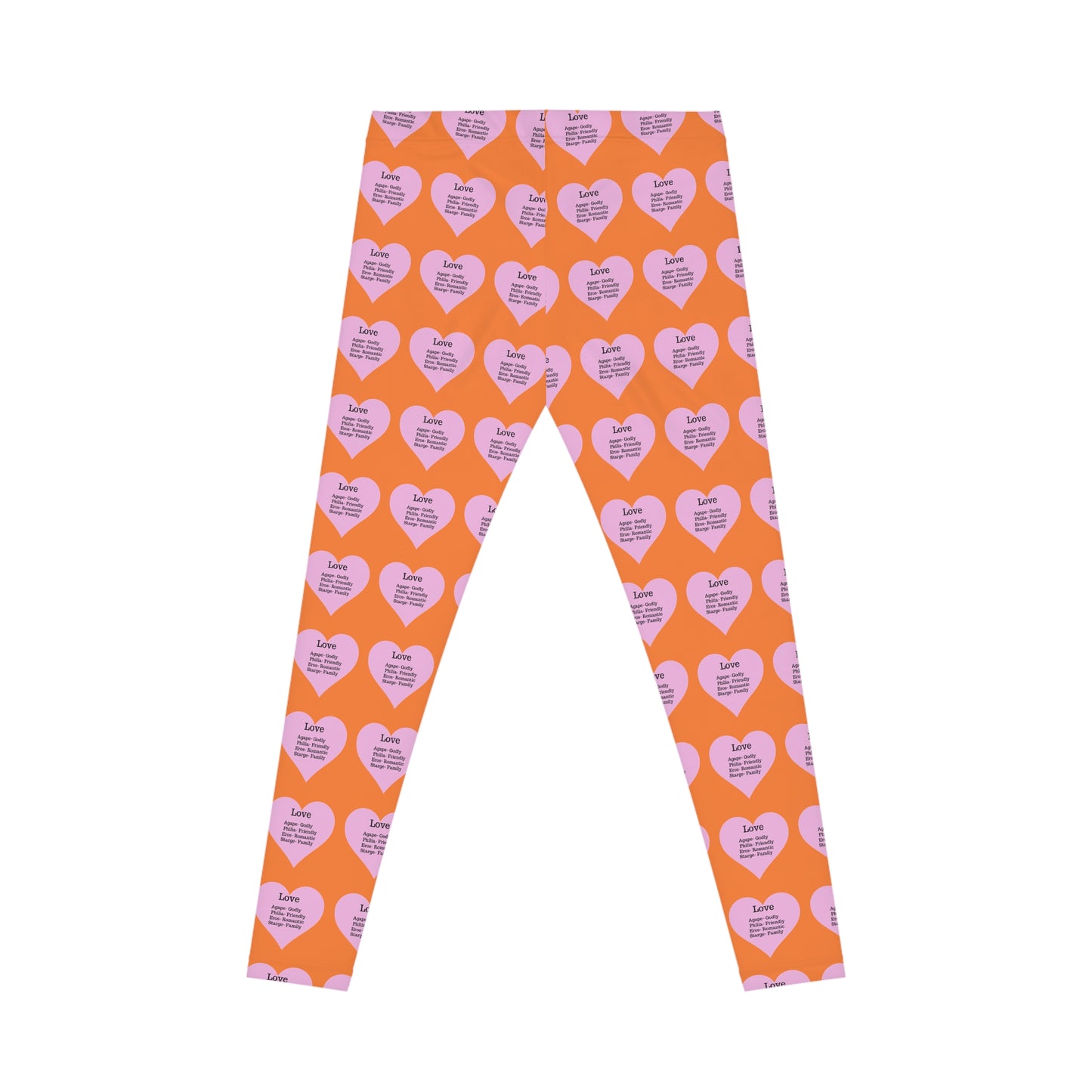 Playful Pink Heart Print Women's Casual Leggings (Crusta)