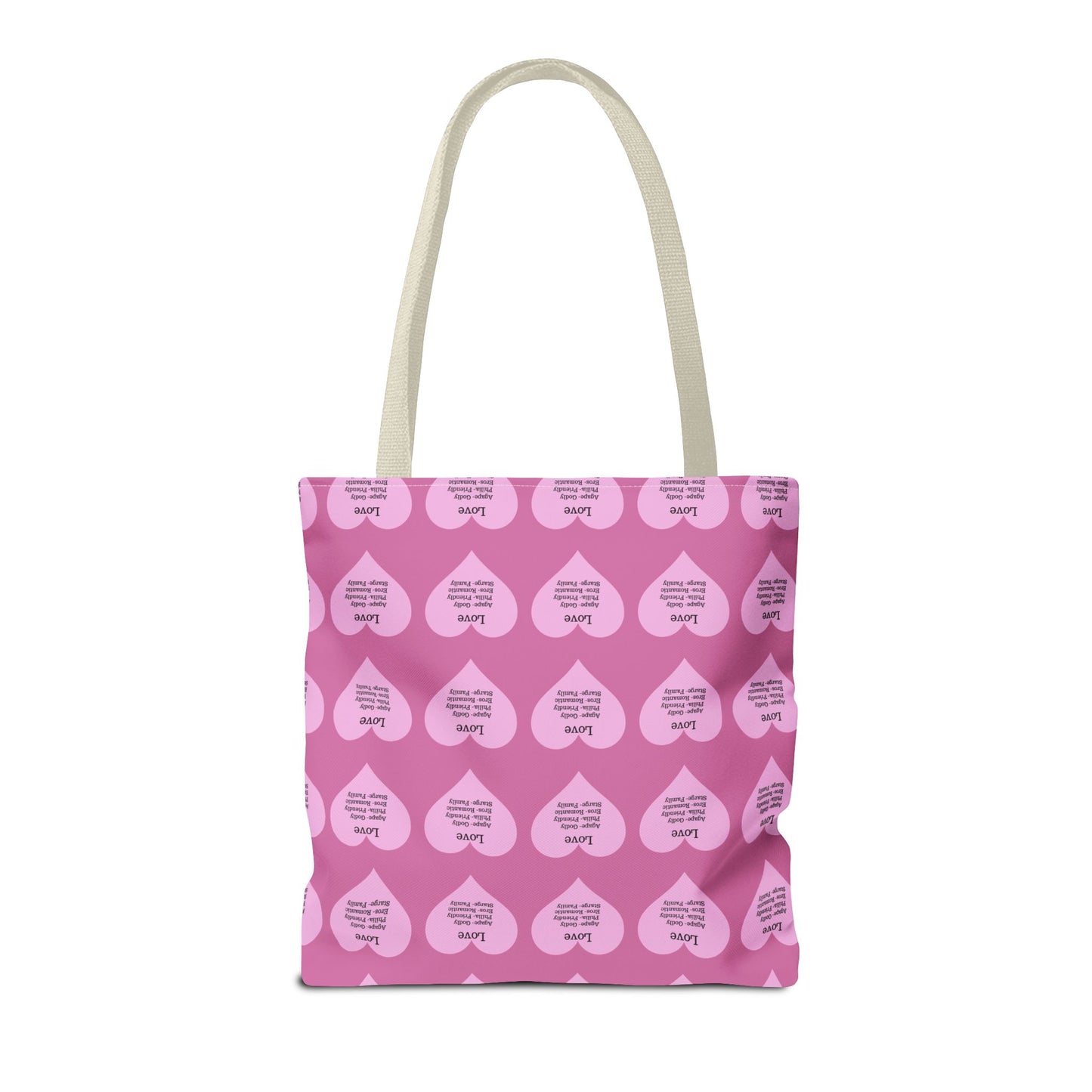 Pink Hearts Tote Bag (Light pink)