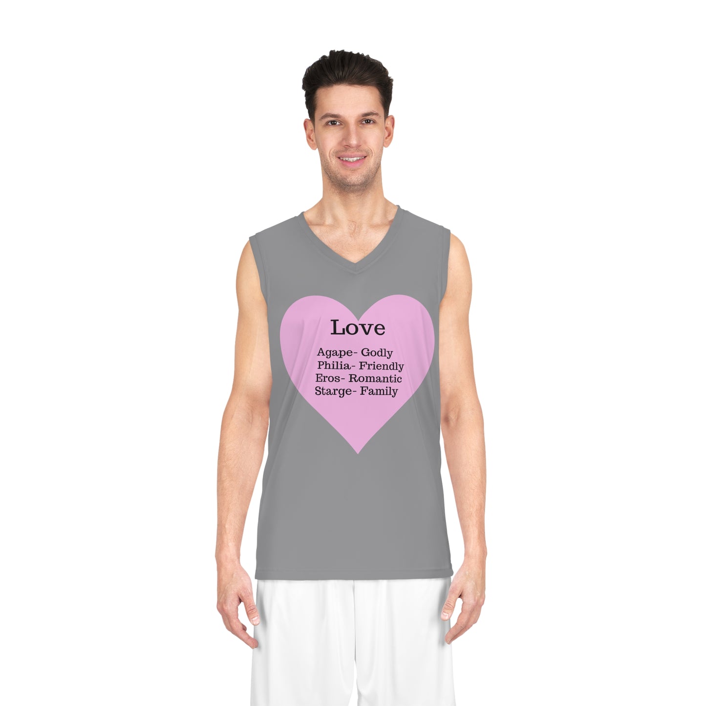 Love Heart Basketball Jersey (Grey)