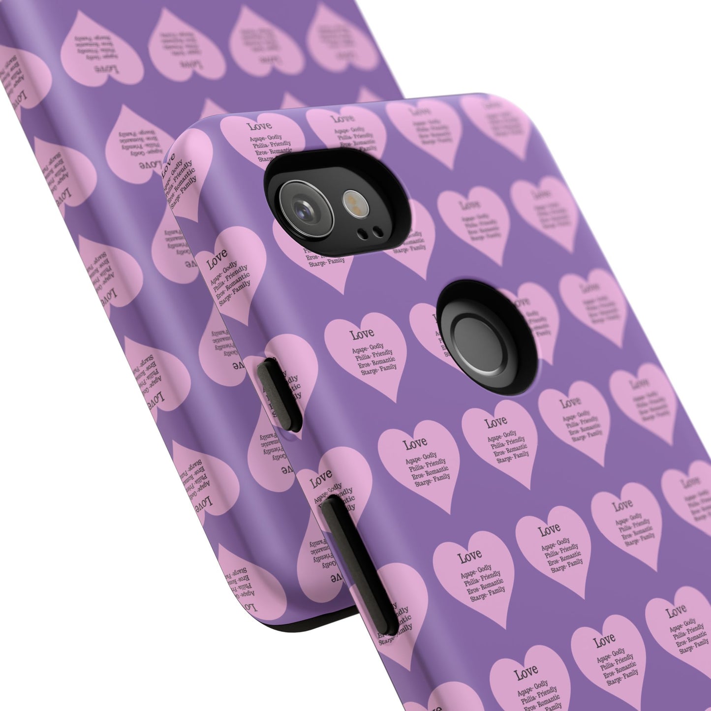 Hearts-A-Flutter Phone Case (iPhone, Google Pixel)(Light purple)