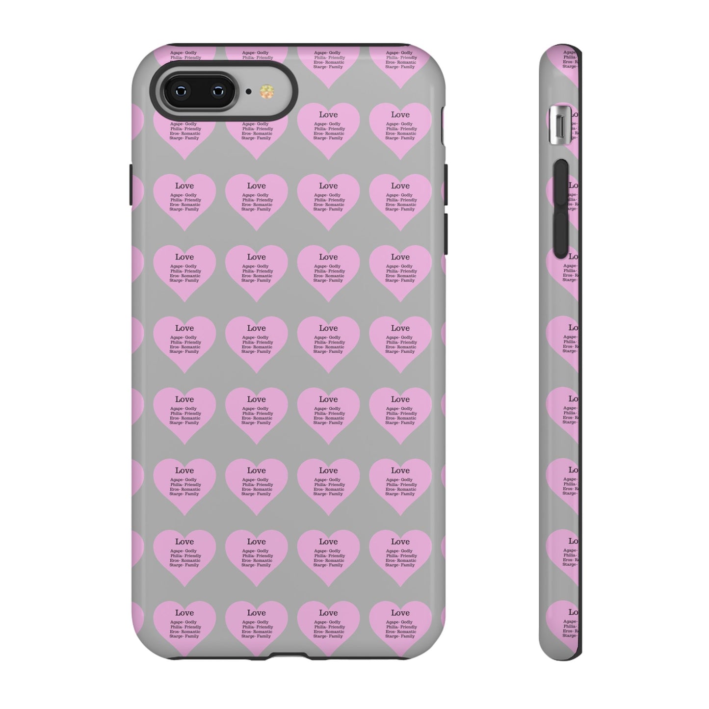 Hearts-A-Flutter Phone Case (iPhone, Google Pixel)(Light grey)