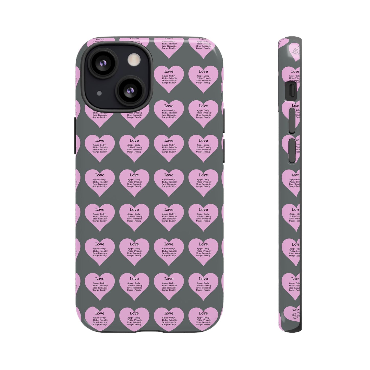 Hearts-A-Flutter Phone Case (iPhone, Google Pixel)(Dark grey)