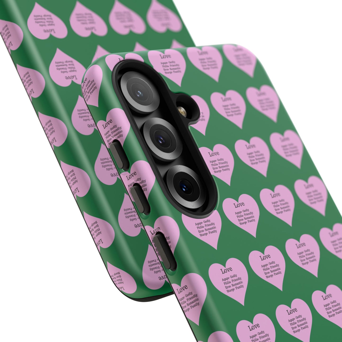 Hearts-A-Flutter Phone Case (Samsung)(Dark green)