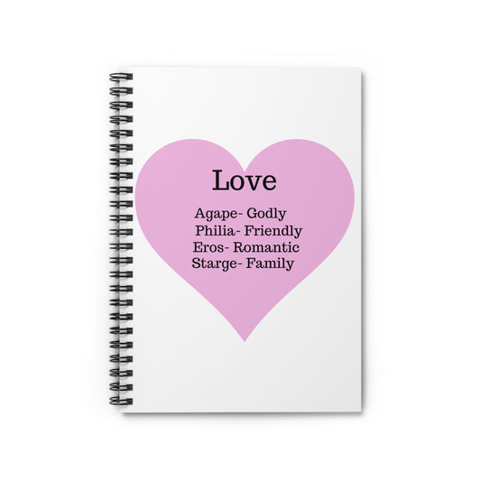 Charming Heart Spiral Notebook - Ruled Pages (White)