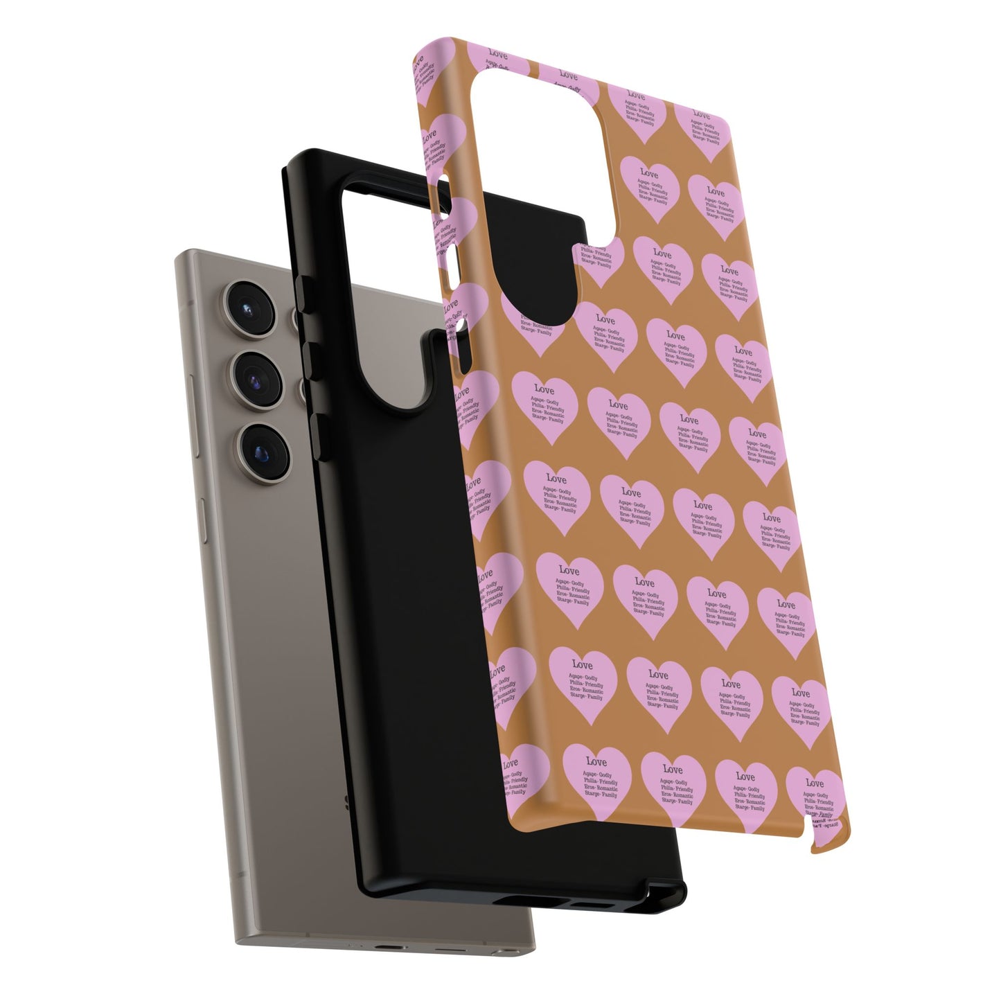 Hearts-A-Flutter Phone Case (Samsung)(Light brown)