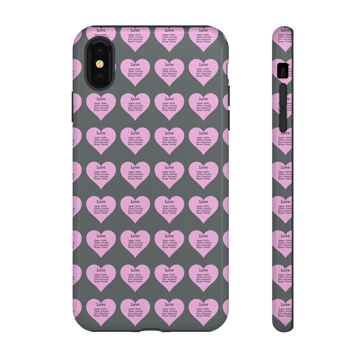 Hearts-A-Flutter Phone Case (iPhone, Google Pixel)(Dark grey)
