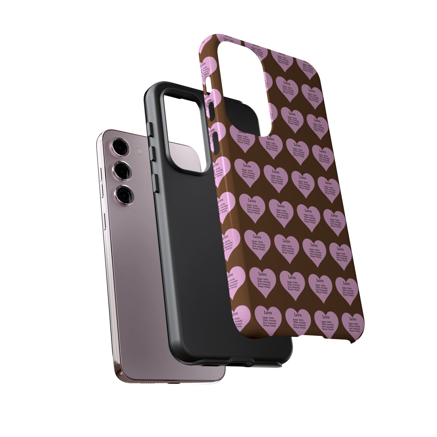 Hearts-A-Flutter Phone Case (Samsung)(Brown)