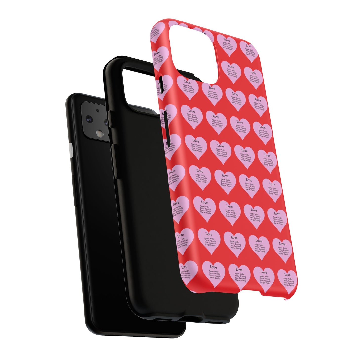 Hearts-A-Flutter Phone Case (iPhone, Google Pixel)(Red)
