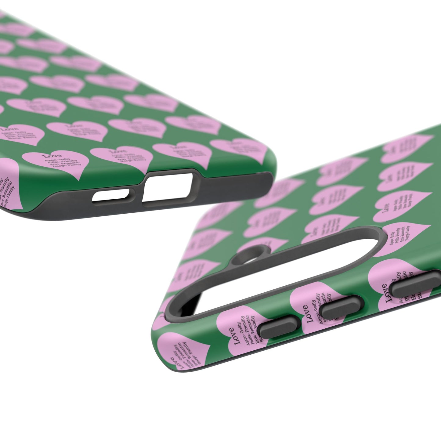 Hearts-A-Flutter Phone Case (Samsung)(Dark green)